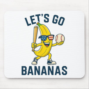 Let’s Go Nanas Funny Nana Softll Sports Usa Flag Mouse Pad