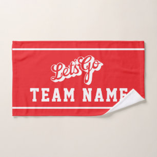 Let’s Go Personalised Team Red Blue and White Hand Towel
