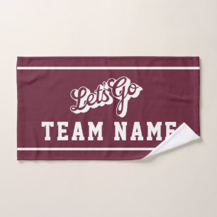 Let’s Go Personalised Team Towel, Sports Fan Hand Towel