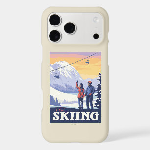 Let’s Go Skiing Vintage Print