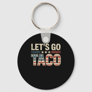 Let’s Go Taco Vintage Usa Patriotic Funny July 4th Key Ring