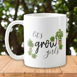 Let’s Grow Girls Green Houseplants Botanical Coffee Mug