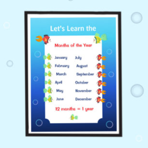 Let’s Learn the Months of the Year Poster for Kids