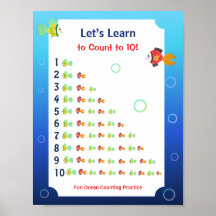 Let’s Learn to Count to 10 Poster for Kids