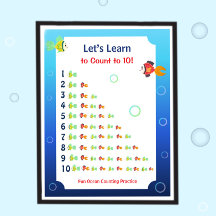 Let’s Learn to Count to 10 Poster for Kids
