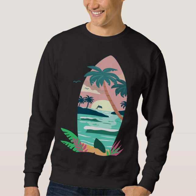 Let s make waves Save the Seas Oceans Dolphins Env Sweatshirt (Front)