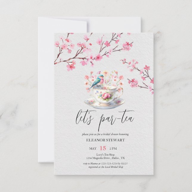 Let’s Par-Tea Tea Party Invitation (Front)