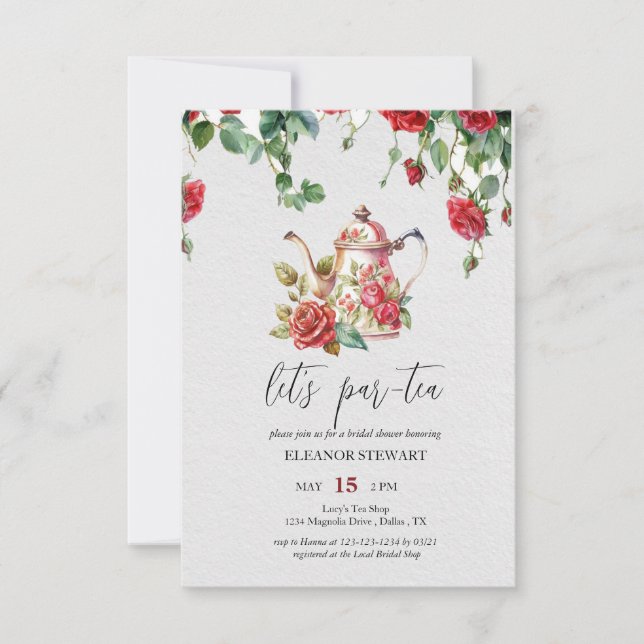 Let’s Par-Tea Tea Party Invitation (Front)