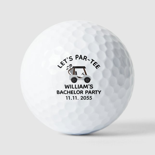 Let’s Par-Tee Bachelor Party Favour | Custom Name Golf Balls (Front)