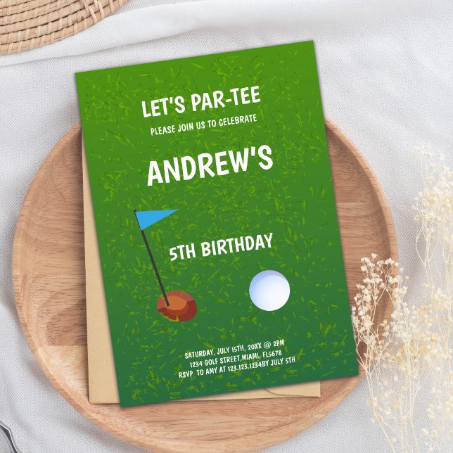 Let’s Par-Tee Golf Birthday Invitation (Let's Par-Tee Golf Birthday Invitations)