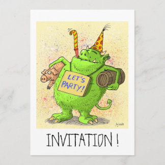 let´s party ! funny invitation card
