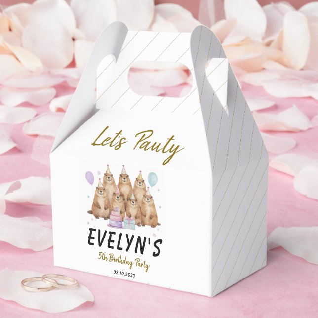 Let’s Party Groundhog 5th Birthday – Fun Kids  Favour Box (Wedding)