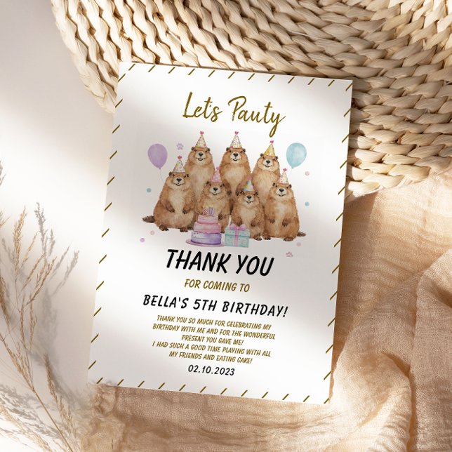 Let’s Party Groundhog 5th Birthday – Fun Kids Thank You Card (Let’s Party Groundhog 5th Birthday – Fun Kids Thank You Card
)