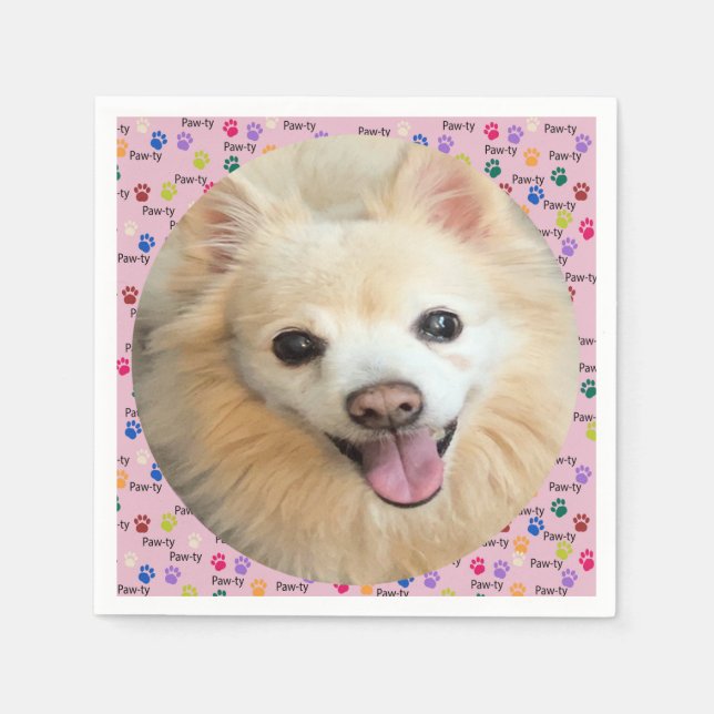 Let’s Paw-ty! Custom Dog  Napkin (Front)