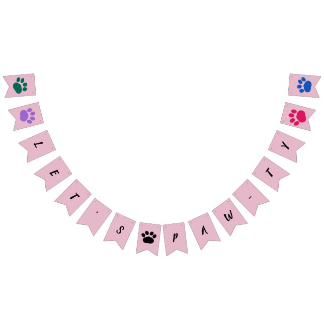 Let’s Paw-ty! Custom Dog party Bunting (All)