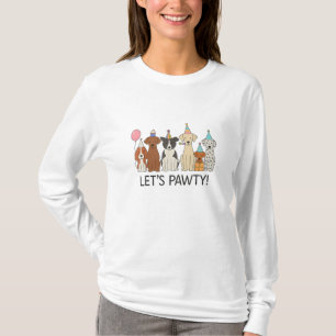 Let’s Pawty Cute Dogs Party Celebration Dog Lovers T-Shirt