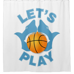 Let’s play basketball shower curtain