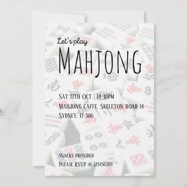 Let’s play Mahjong Invitation (Front)