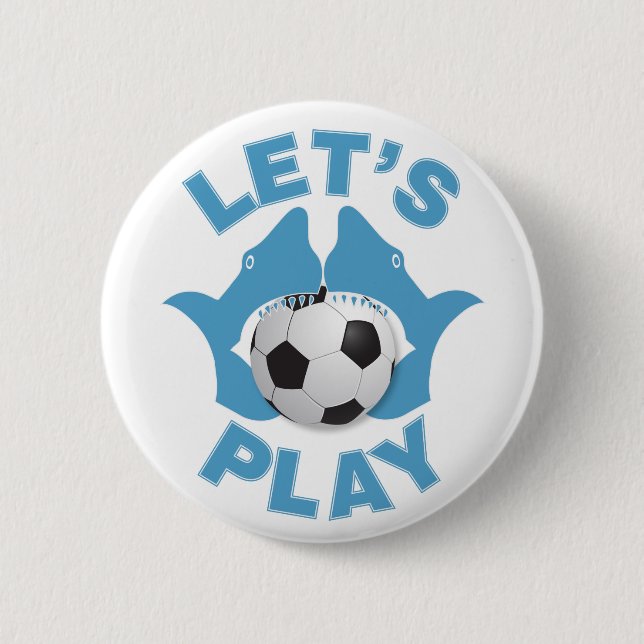 Let’s play soccer 6 cm round badge (Front)