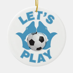 Let’s play soccer ceramic ornament