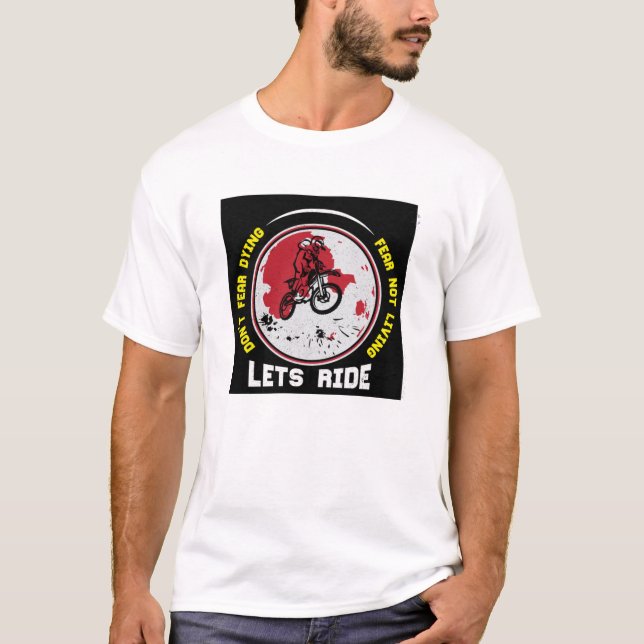 Let’s Ride Fearless Red Dirt Biker Tee (Front)