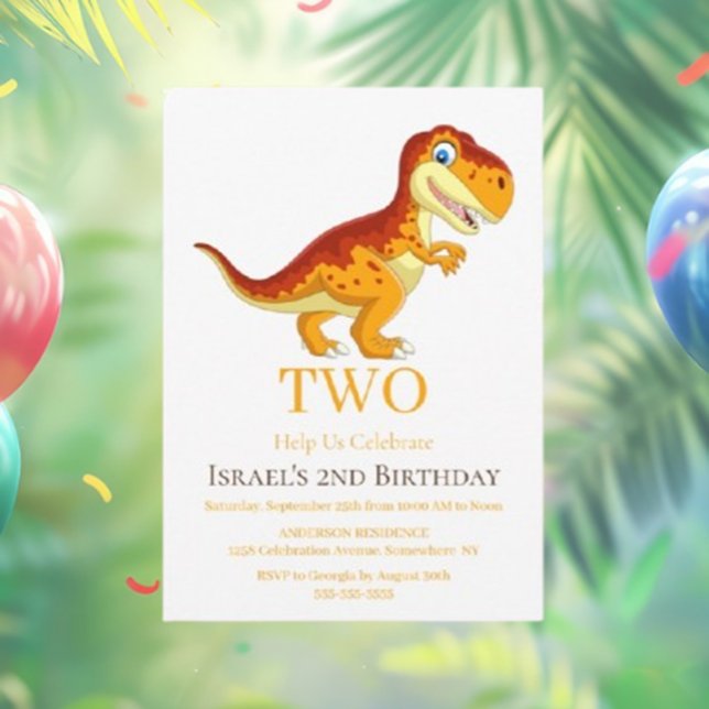 Let’s Roar into a Dino-Mite Birthday Invitation (Join the GOLD DINOSAUR PARTY for a joyous celebration filled with fun, creativity, and friendship)