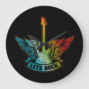 Let’s Rock Legend Rock And Roll Music Guitar Large Clock