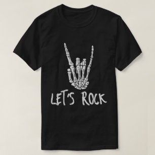 Let’s Rock Skeleton Hand Design T-Shirt