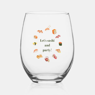 Let’s Roll into Fun! Sushi Stemless Wine Glass