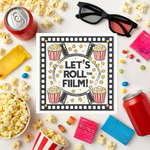 Let’s Roll the Film Napkins   Popcorn Movie Night 