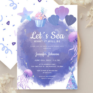 Let´s Sea Gender Reveal Ocean Gender Reveal Party Invitation