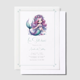 Let’s Shell-ebrate! Mermaid Birthday Party Vellum Invitations