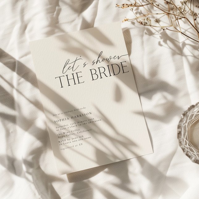 Let’s Shower The Bride Elegant Minimalist Invitation (Creator Uploaded)