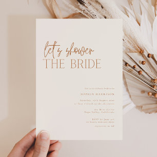 Let’s shower the bride Minimal Bridal Shower Invitation