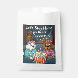 Let’s Stay Home and Order Pupcorn Cartoon dogs Favour Bag
