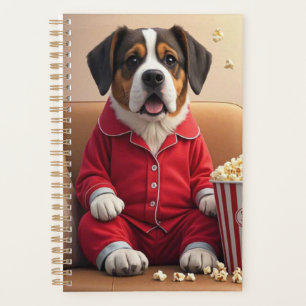 Let’s Stay Home and Order Pupcorn Cartoon dogs Planner