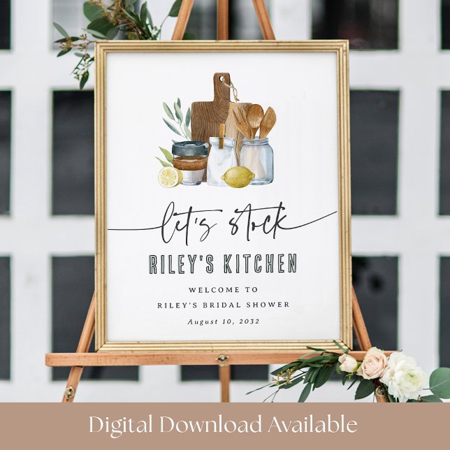 Let’s Stock the Kitchen Bridal Shower Welcome Sign (Creator Uploaded)