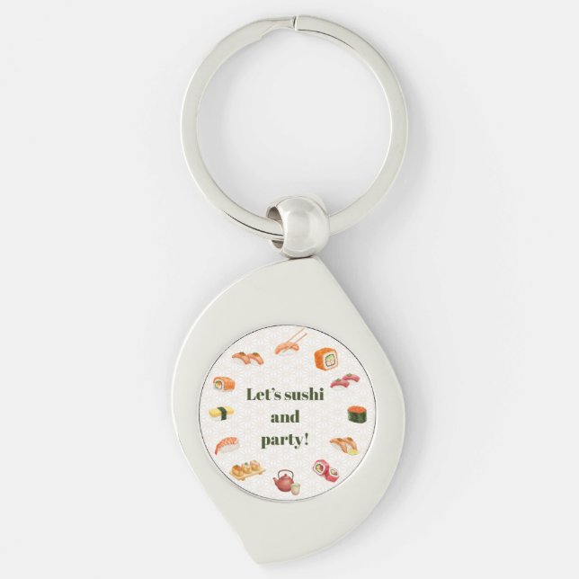 Let’s sushi and party!  key ring (Front)