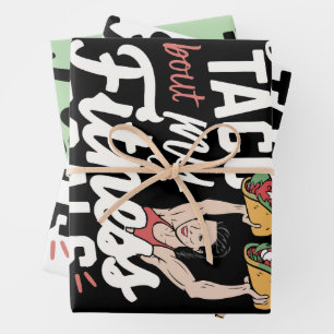 Let’s Taco ‘bout My Fitness Goals Funny Resolution Wrapping Paper Sheet