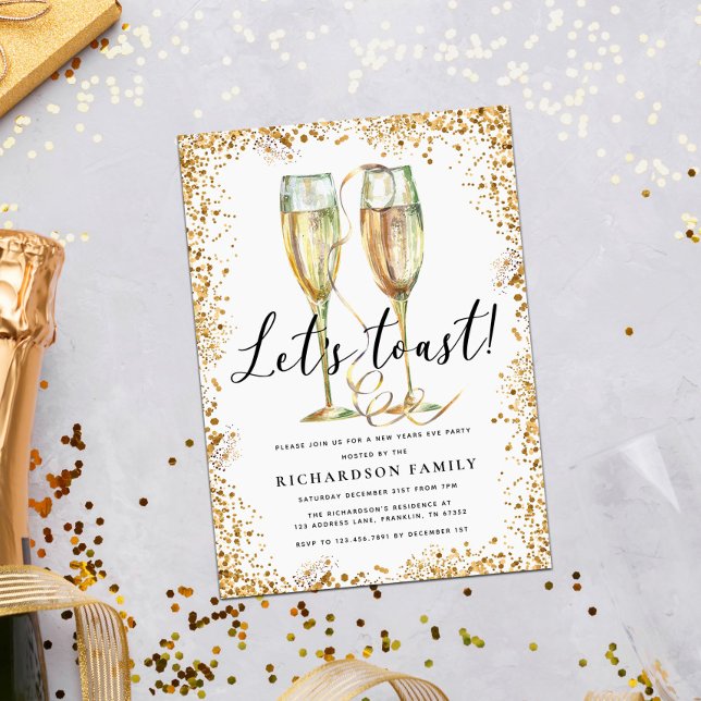 Let’s Toast New Year Party Invitation (Creator Uploaded)