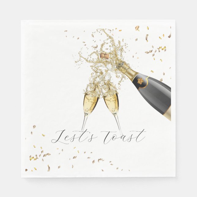 Let’s Toast New Year Party Napkin (Front)