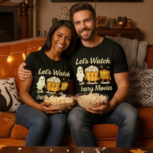 Let’s Watch Scary Movies Ghost Halloween Kawaii T-Shirt (Let’s Watch Scary Movies Ghost Halloween Kawaii T-Shirt.)