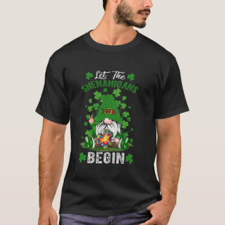 Let Shenanigans Begin Gnome Shamrock Tie Dye St Pa T-Shirt