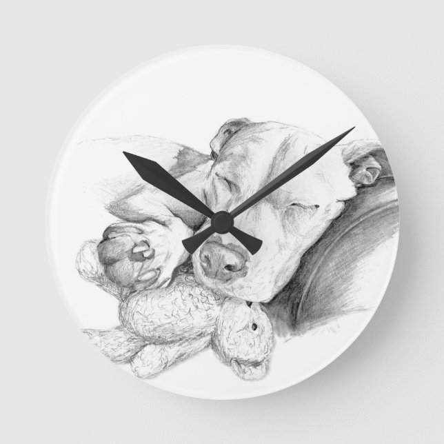 Let Sleeping Dogs Lie Round Clock (Front)