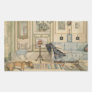 Let Sleeping Dogs Lie Swedish Watercolor Rectangular Sticker