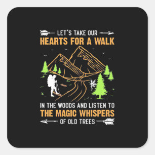 Let Take Our Hearts For A Walk Square Sticker