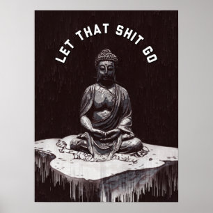 Let That Go Meditation Poster Zen Spiritual Wall A