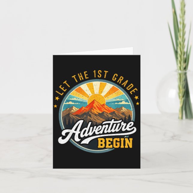Let the 1st grade adventure begin back to school card (Front)