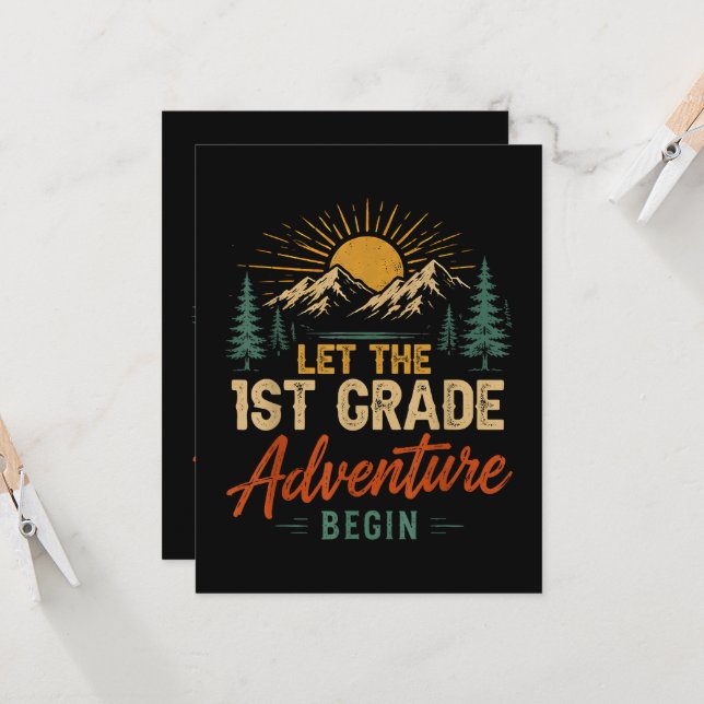 Let The 1st Grade Adventure Begin Invitation (Front/Back In Situ)