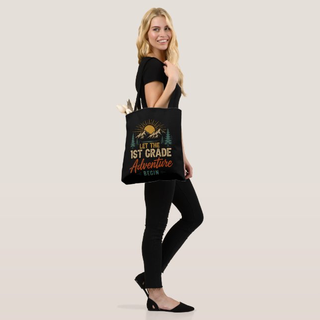 Let The 1st Grade Adventure Begin Tote Bag (On Model)